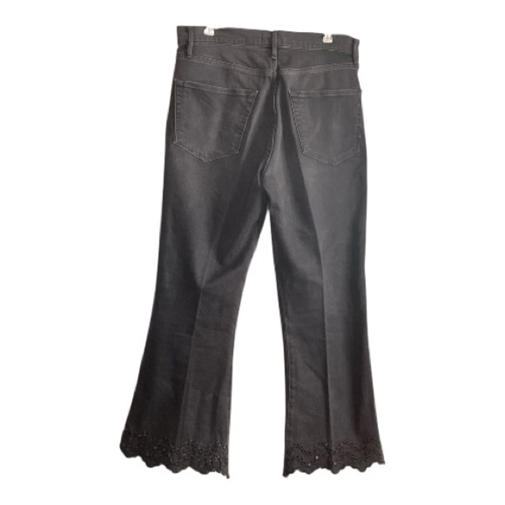 Frame Eyelet-Hem Cropped Flared Jeans  | Lacey Black | Size 29 - Picture 4 of 7